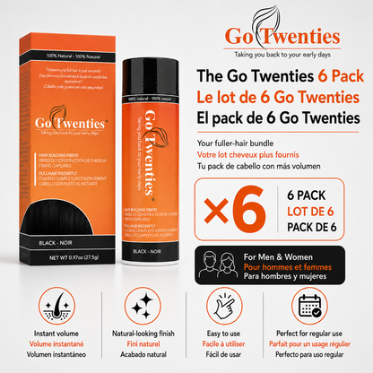 Go Twenties 6-Pack Hair Building Fibers