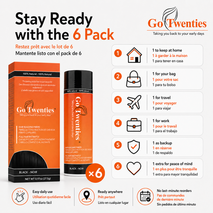 Go Twenties 6-Pack Hair Building Fibers